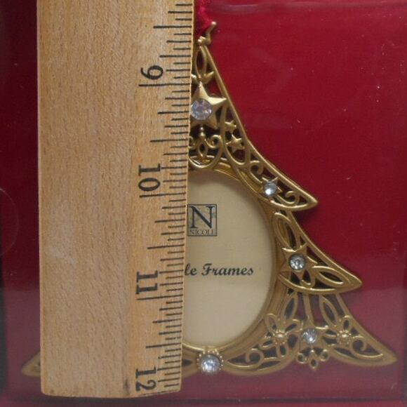 Gold Christmas Tree Picture Frame Ornament NIB Nicole Frames - Picture 3 of 4